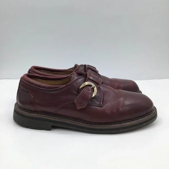 Vintage Men's 11 Toulon Amazonas Burgundy Shoes Monk Strap Leather Punk Gothic - Picture 9 of 13